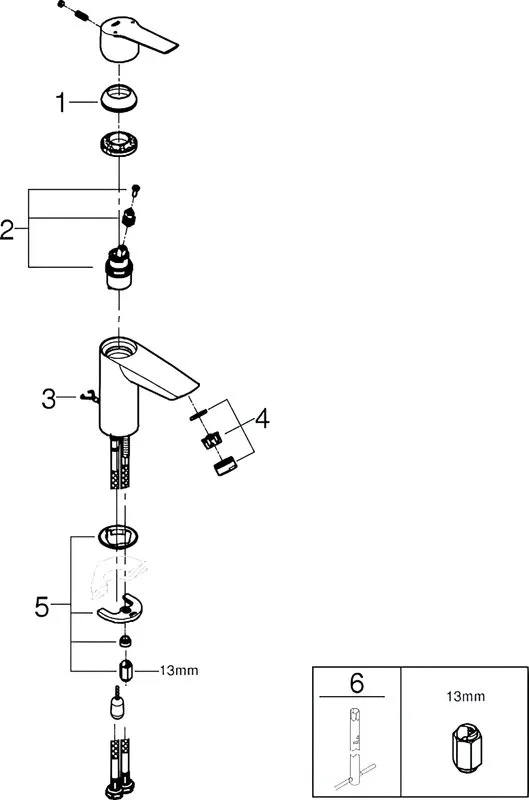 Смеситель для раковины Grohe 32277002 с цепочкой, хром Sancos — официальный сайт