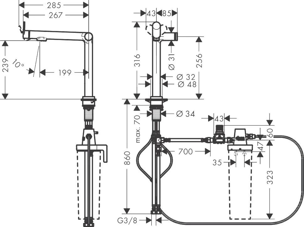 Смеситель для кухни Hansgrohe Aqittura M91 76804000 хром Sancos — официальный сайт