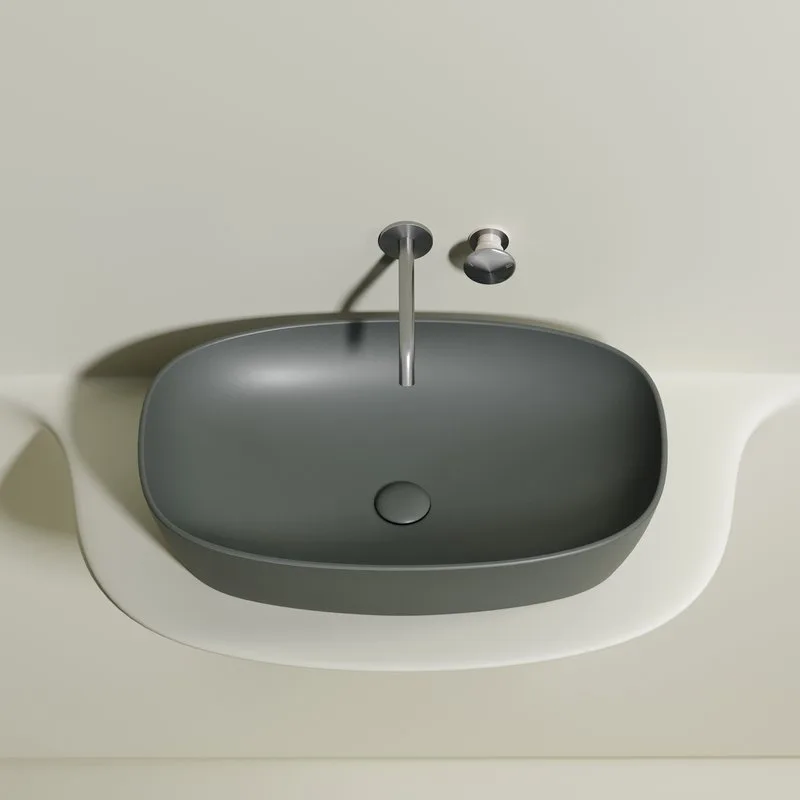 Накладная раковина Ceramicanova Element CN6049MH антрацит матовая Sancos — официальный сайт