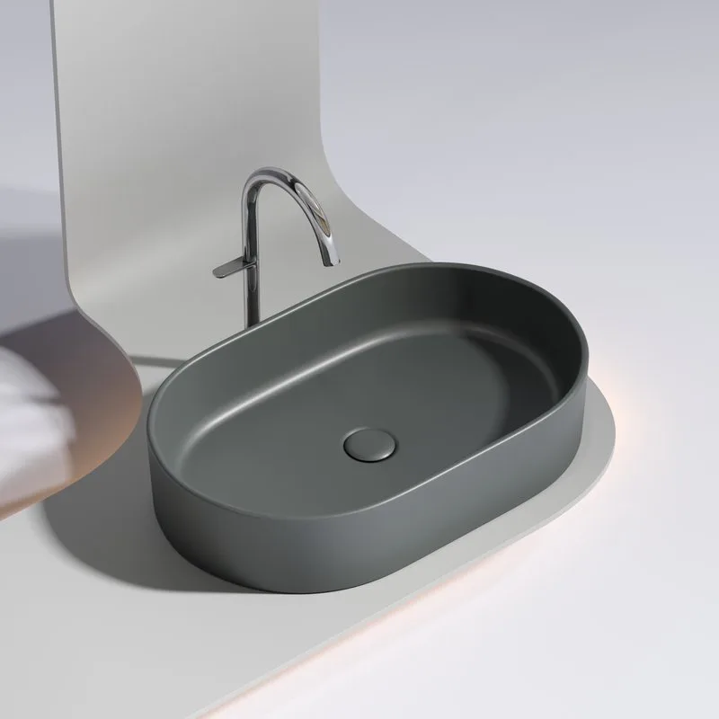 Накладная раковина Ceramicanova Element CN6048MDH темный антрацит матовая Sancos — официальный сайт