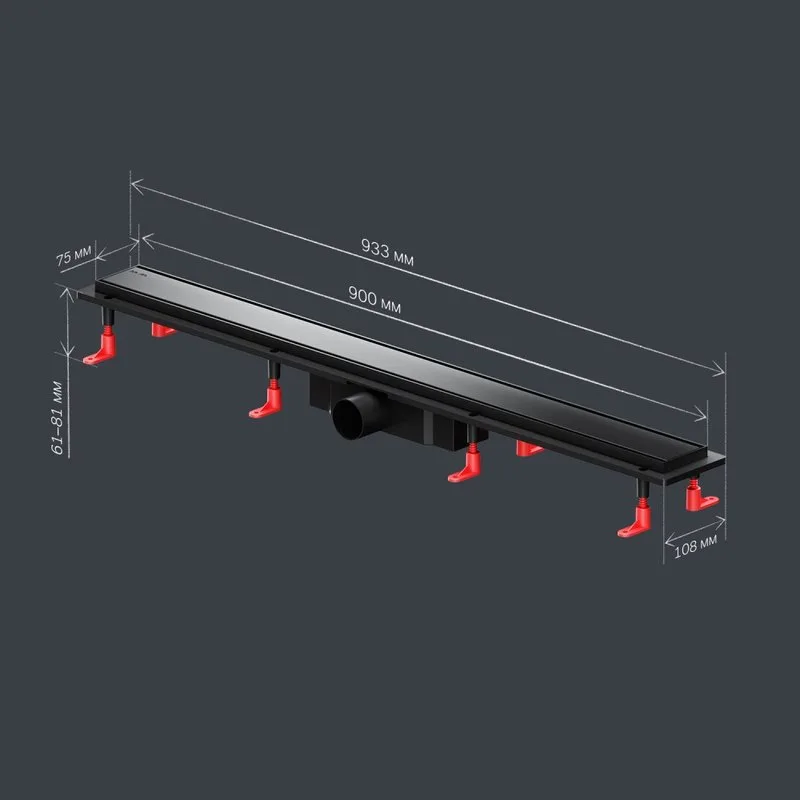 Душевой трап (лоток) AM.PM PrimeFlow Tile 90 см, черный матовый Sancos — официальный сайт