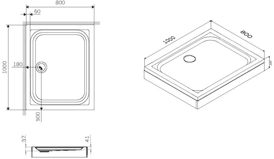 Поддон для душа AM.PM Gem W90T-404-100280W 100x80 Sancos — официальный сайт