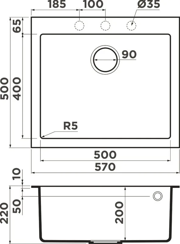 Мойка кухонная Omoikiri Bosen 57A-GB графит Sancos — официальный сайт