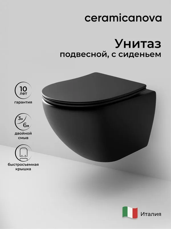 Унитаз подвесной Ceramicanova Metropol CN4002MB Sancos — официальный сайт