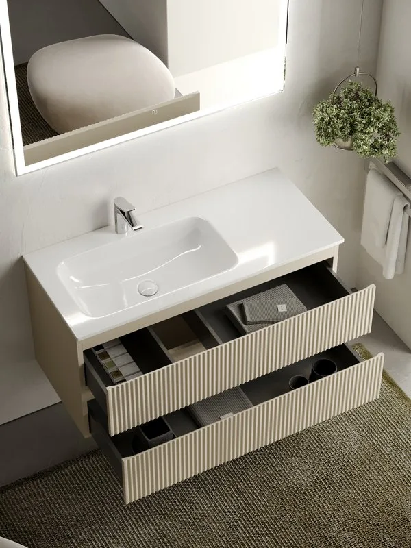 Тумба под раковину Sancos Snob R 100 подвесная Beige soft (капучино), SNR100LCE Sancos — официальный сайт