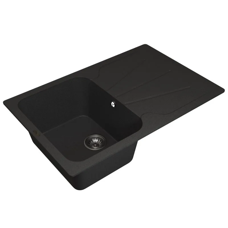 Кухонная мойка кварцевая Uperwood Quartz UPD-04-04, прямоугольная, черная Sancos — официальный сайт