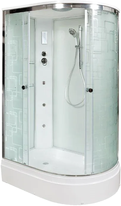 Душевая кабина DTO EM2712L с гидромассажем и электрикой (120х80х220), средний поддон (27 см), профил Sancos — официальный сайт