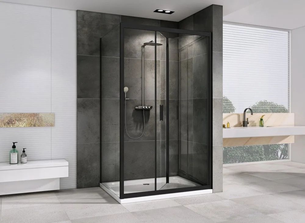 Душевой уголок Abber Sonnenstrand AG07100B-S70B 100x70, профиль черный, стекло прозрачное Sancos — официальный сайт