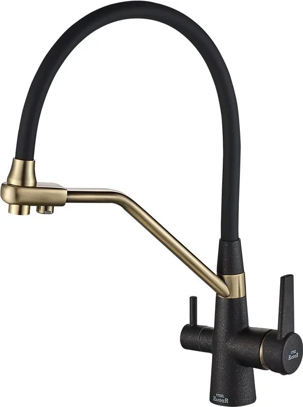 Смеситель для кухни Steel Hammer SH 903-6 Black Br с гибким изливом Sancos — официальный сайт