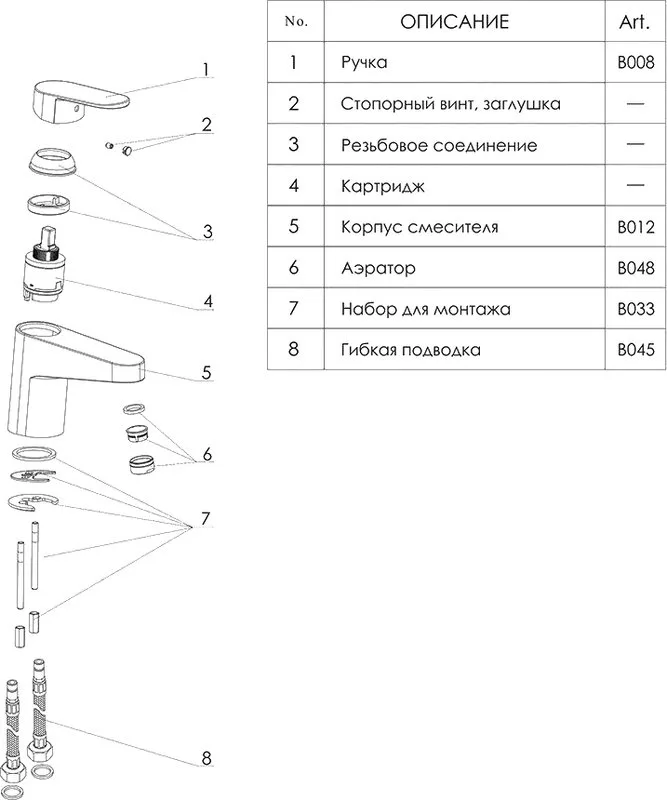 Смеситель для раковины Wasserkraft Donau 5303 Sancos — официальный сайт