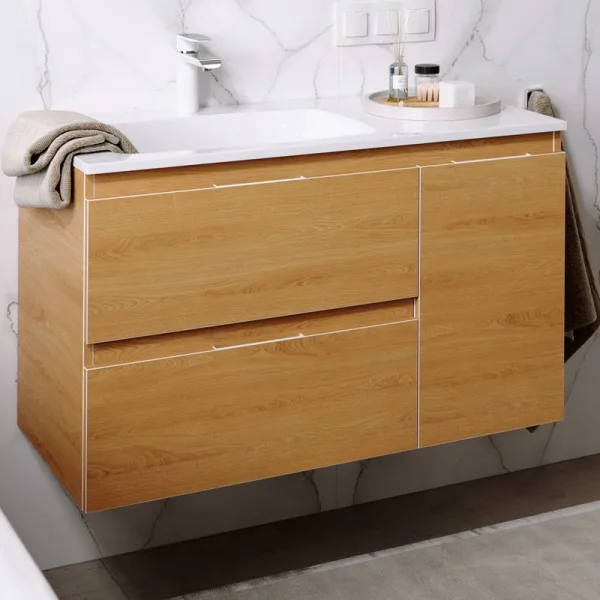 Тумба под раковину без столешницы Aqwella 5 stars Accent 90 L, дуб золотой Sancos — Оригинал