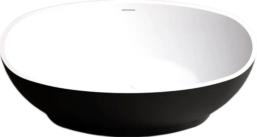Акриловая ванна Abber AB9207MB 165x80 см, отдельностоящая, черная матовая, овальная, с каркасом, со  Sancos — официальный сайт