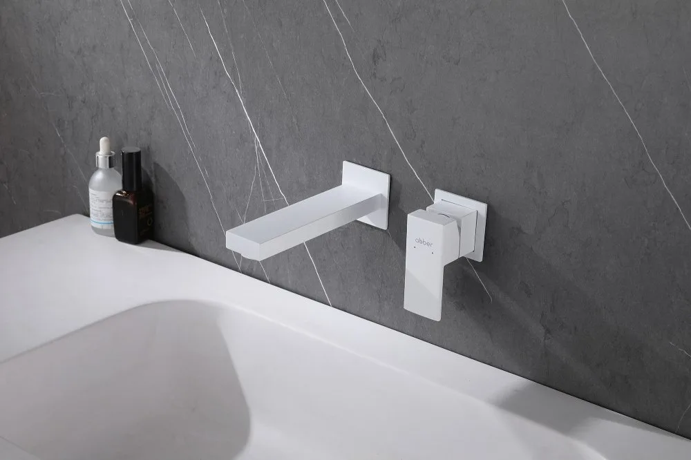 Смеситель для раковины Abber Daheim AF8212W, С ВНУТРЕННЕЙ ЧАСТЬЮ, матовый белый Sancos — официальный сайт