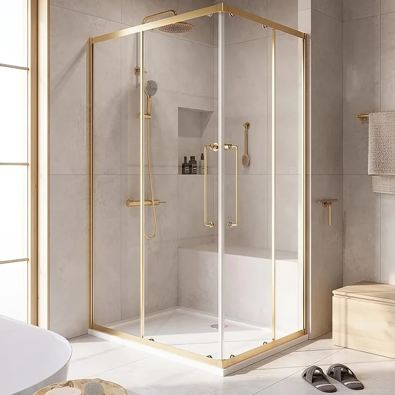 Душевой уголок Cezares Relax RELAX-304-AH-2-120/90-C-BORO 120x90, профиль брашированное золото Sancos — официальный сайт