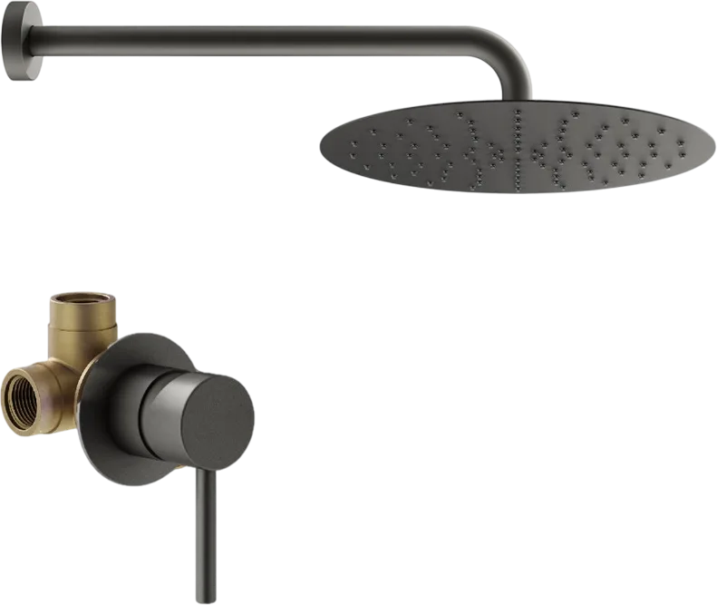 Душевой комплект Plumberia Selection Ixo KITXO01GR С ВНУТРЕННЕЙ ЧАСТЬЮ, графит матовый Sancos — официальный сайт