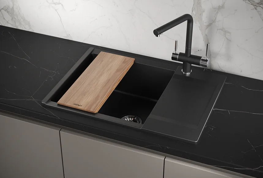 Мойка кухонная Granula Estetica 7003, шварц Sancos — официальный сайт