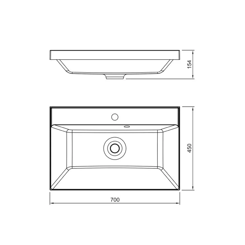 Умывальник ASTI 700x450 кварц, антрацит