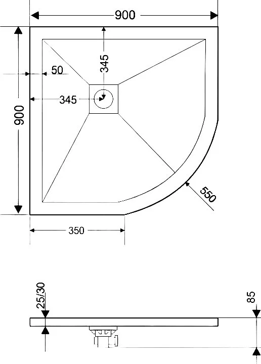 Поддон для душа RGW Stone Tray ST-0100Tr 90х90, терракот Sancos — официальный сайт