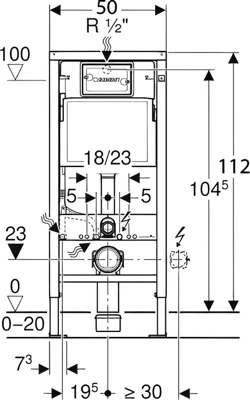 Система инсталляции для унитазов Geberit Duofix Delta 458.163.21.1, с кнопкой смыва, хром Sancos — официальный сайт