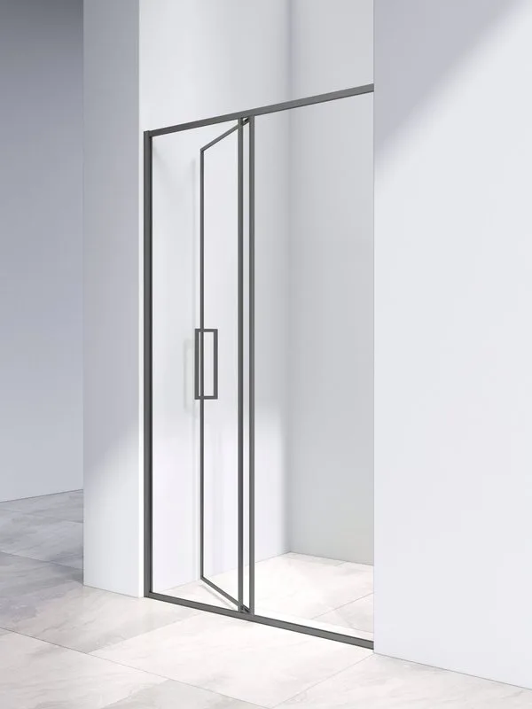 Душевая дверь Vincea Slim 8mm VDP-4SL120CLGM, вороненая сталь, стекло прозрачное Sancos — официальный сайт