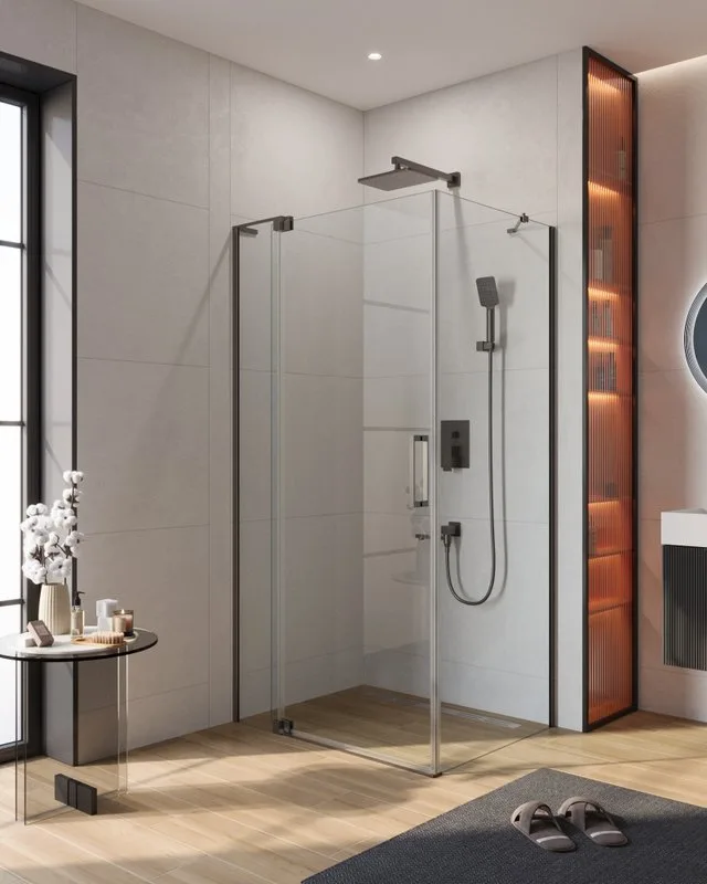 Душевой уголок Cezares Slider AH 1 100-70/80 C GM профиль оружейная сталь, стекло прозрачное Sancos — официальный сайт