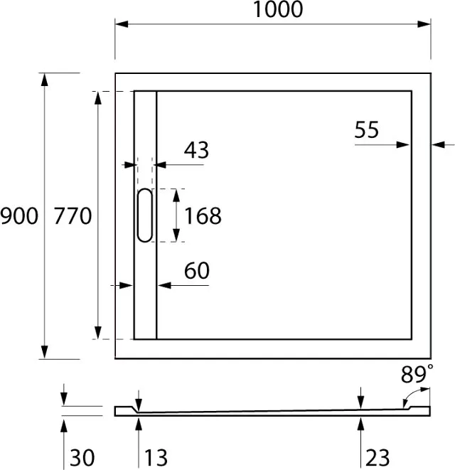 Поддон для душа Cezares Tray TRAY-AS-AH-100/90-30-W Sancos — официальный сайт