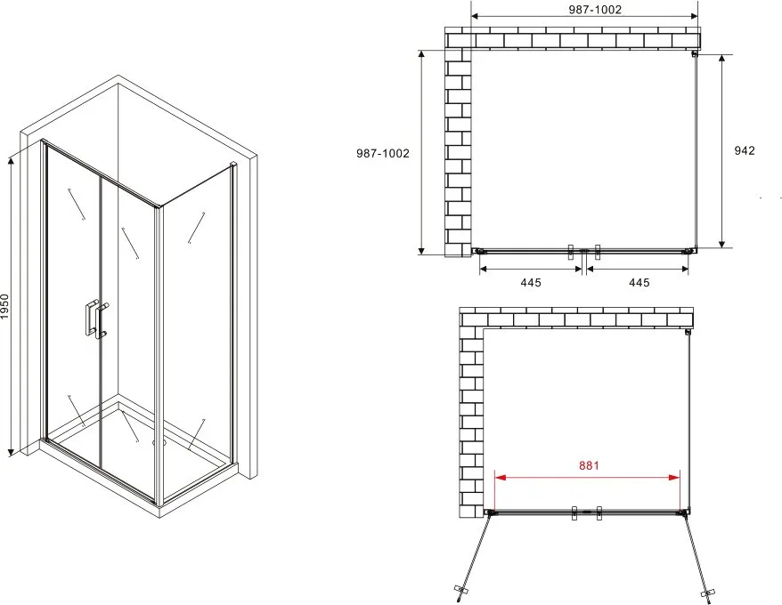 Душевой уголок Abber Sonnenstrand AG04100C-S100 100x100, профиль хром, стекло прозрачное Sancos — официальный сайт