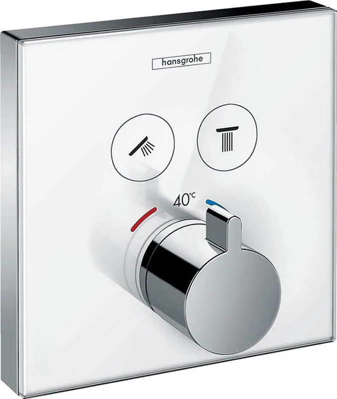 Термостатический смеситель встраиваемый Hansgrohe ShowerSelect Glass 15738400, для душа, матовый бел Sancos — официальный сайт