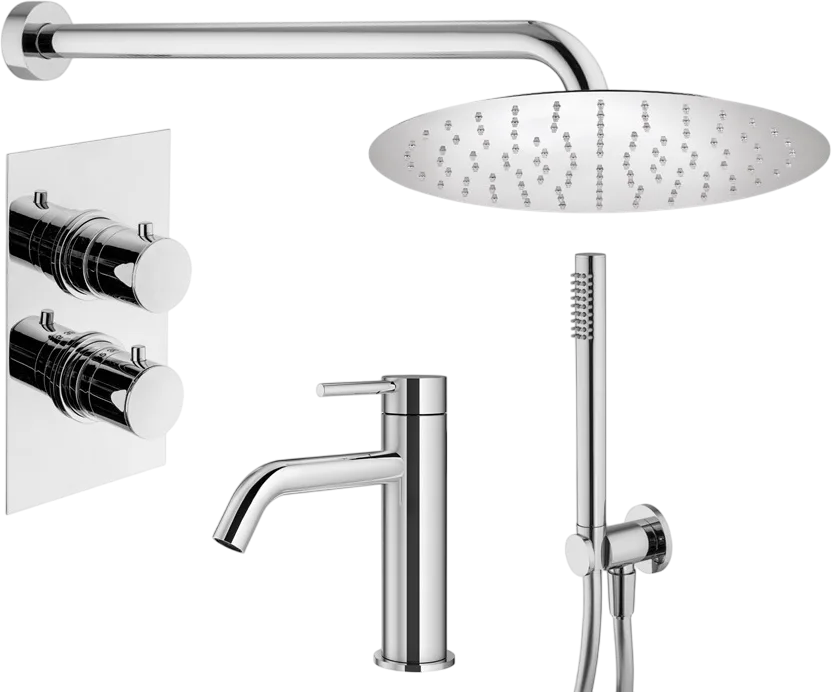 Комплект для ванной Plumberia Selection Ixo KITXOT18QCR53 С ВНУТРЕННЕЙ ЧАСТЬЮ, хром Sancos — официальный сайт