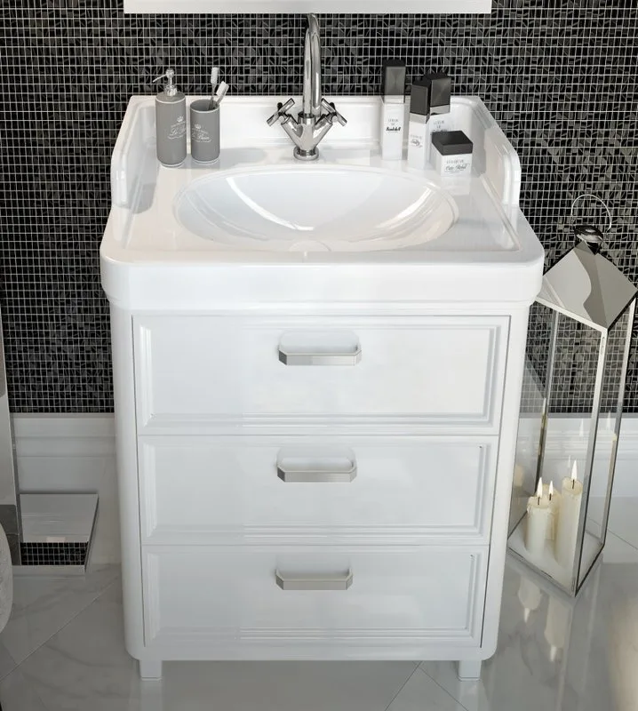 Тумба под раковину без столешницы KERAMA MARAZZI Pompei N 60 белая, с 3 ящиками Sancos — официальный сайт