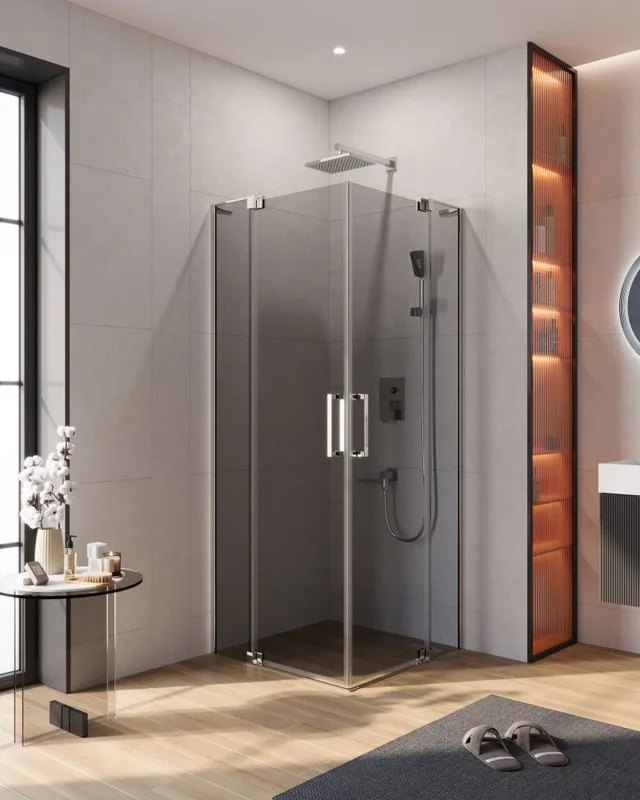 Душевой уголок Cezares Slider A 2 70/80 Grigio Cr профиль хром, стекло серое Sancos — официальный сайт