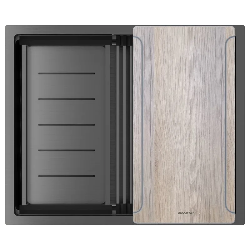 Мойка кухонная Paulmark Next-Multi Sink 54 UNI PM785445-L-GM вороненая сталь Sancos — официальный сайт