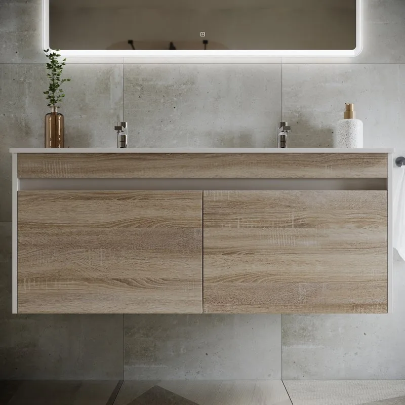 Тумба с раковиной Sancos Smart 120 см двойная, дуб бардолино Sancos — официальный сайт