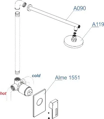 Душевой комплект Wasserkraft Alme A12119 С ВНУТРЕННЕЙ ЧАСТЬЮ, хром Sancos — официальный сайт