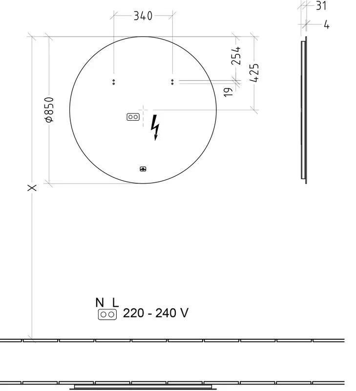 Зеркало круглое Villeroy & Boch More to See Lite A4608500 85 с LED-подсветкой, 6500 K Sancos — официальный сайт