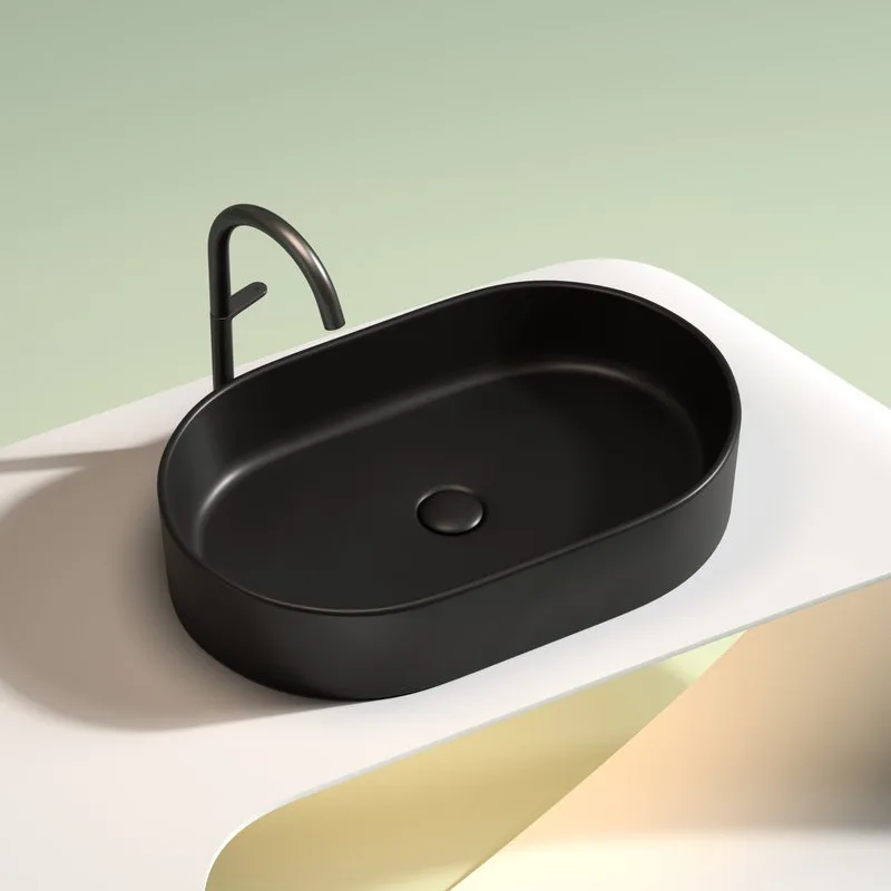Накладная раковина Ceramicanova Element CN6048MB черная матовая Sancos — официальный сайт