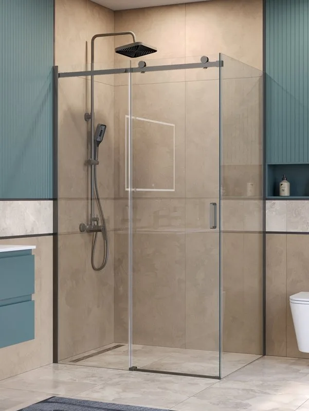 Душевой уголок BelBagno Soft Close-2 AH-1-120/80-C-GM профиль оружейная сталь Sancos — официальный сайт
