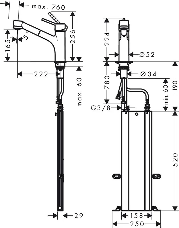 Смеситель для кухни Hansgrohe Talis M52 73860000 хром Sancos — официальный сайт