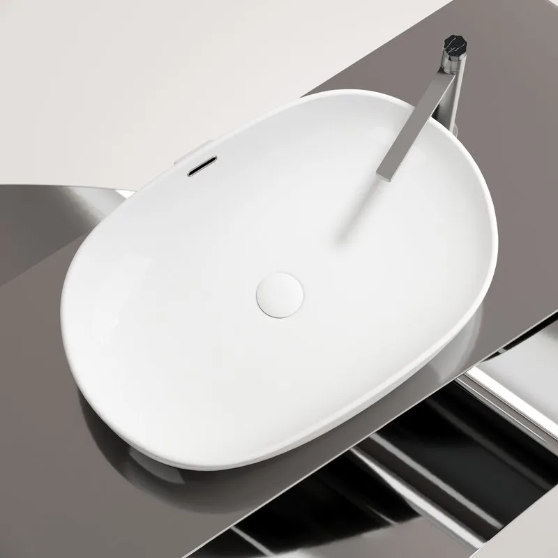Накладная раковина Ceramicanova Element CN6064 белая глянцевая Sancos — официальный сайт