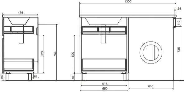 Тумба под раковину без столешницы Эстет Dallas Luxe 130 напольная, 2 ящика Sancos — официальный сайт