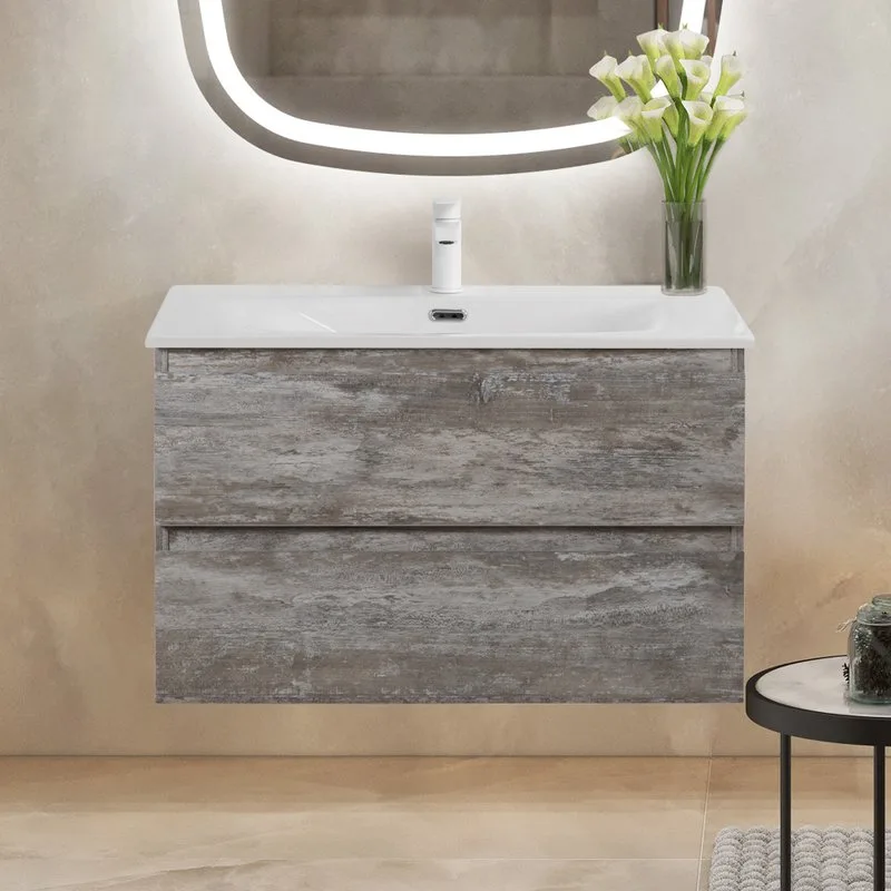 Тумба под раковину без столешницы Cezares Molveno 80 legno grigio Sancos — официальный сайт