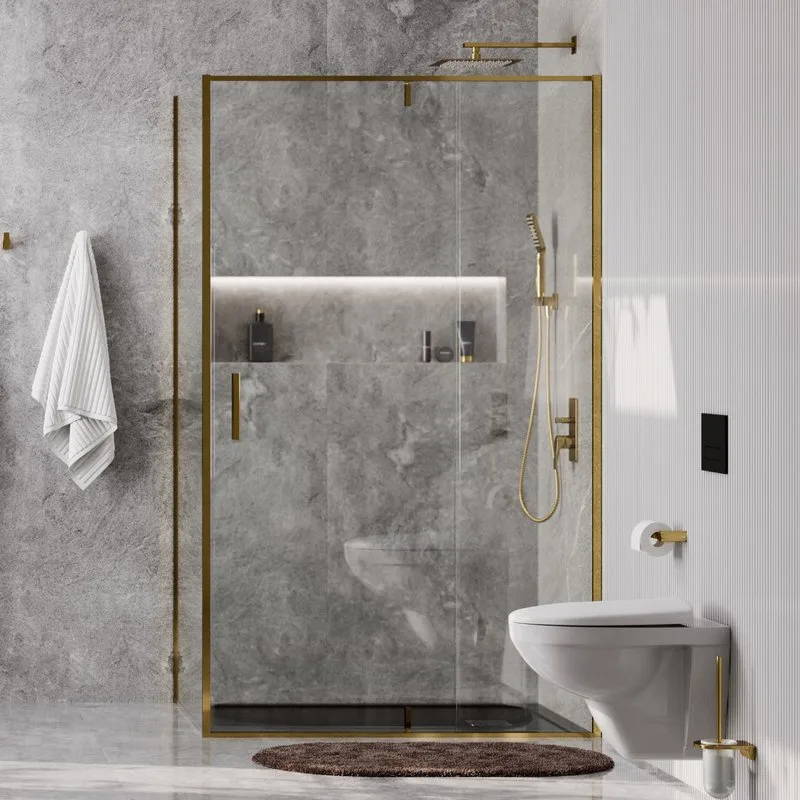 Душевой уголок Wasserkraft Aisch 55P17 100x80, профиль золотой матовый Sancos — официальный сайт