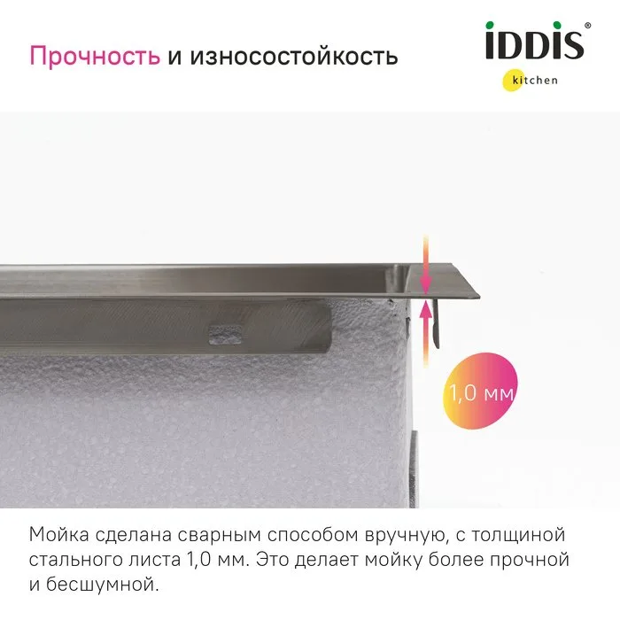 Мойка кухонная IDDIS Haze HAZ59GMi77 графит Sancos — официальный сайт
