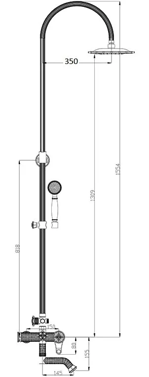 Душевая стойка Zorg Antic A 402DS-BR Sancos — официальный сайт