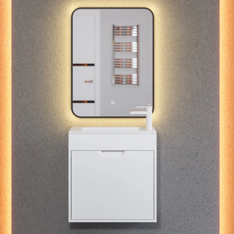 Тумба под раковину без столешницы Uperwood Modul 60 подвесная, 1 дверца, матовая белая Sancos — официальный сайт