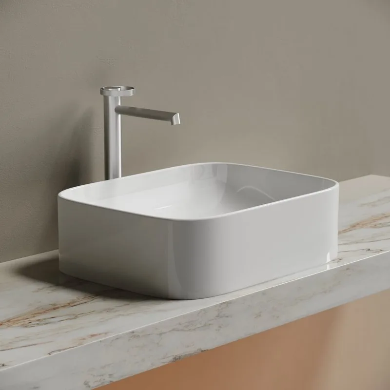 Накладная раковина Ceramicanova Element CN6052 белая глянцевая Sancos — официальный сайт