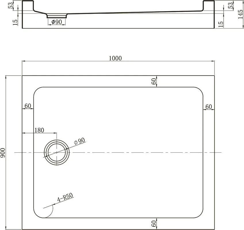 Поддон для душа Veconi Tezeo acrylic TZ-54 100x90, белый Sancos — официальный сайт