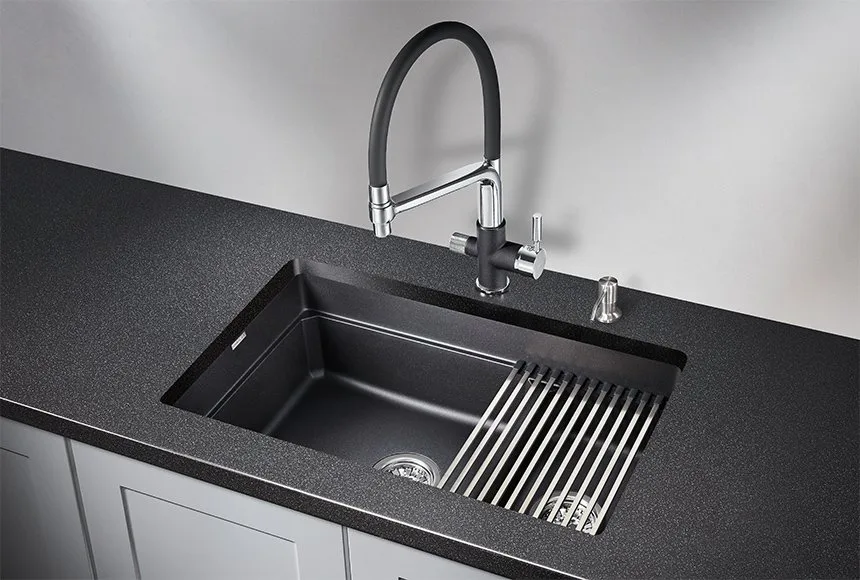 Мойка кухонная Granula Kitchen Space 7304U, шварц Sancos — официальный сайт