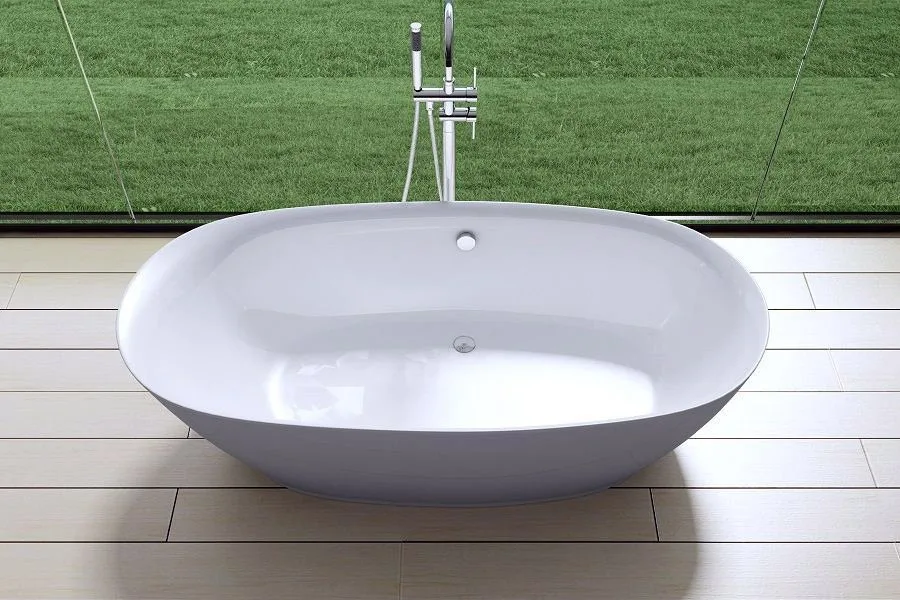 Акриловая ванна Art&Max AM-527-1800-835 180x85 см, отдельностоящая, белая, овальная, с каркасом Sancos — официальный сайт
