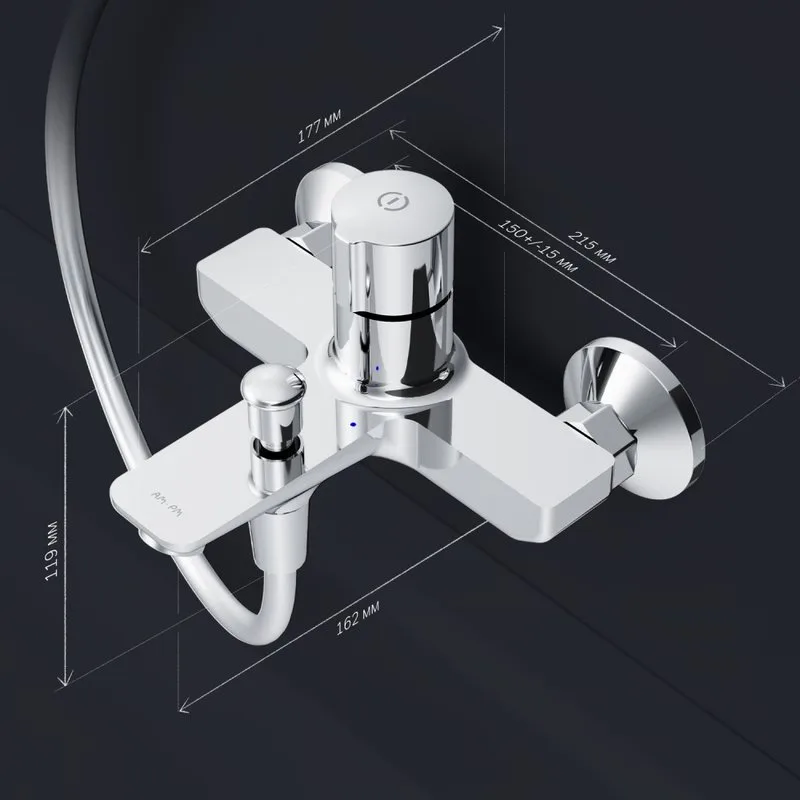 Смеситель для ванны с душем AM.PM X-Joy TouchReel F85A10500, хром Sancos — официальный сайт